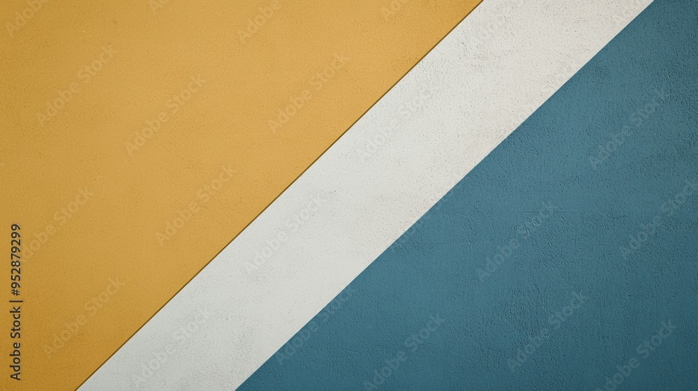 Poster Three vibrant colors form a striking geometric composition with a dynamic diagonal line, perfect for adding a pop of color to any space