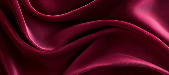 Fototapeta premium A luxurious velvet texture background in deep red with a central text space