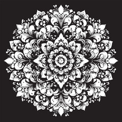  Vector of a mandala with geometric borders269.eps