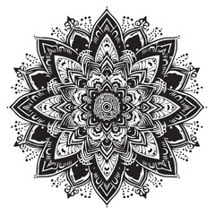 Vector of a mandala with lotus flower petals .eps