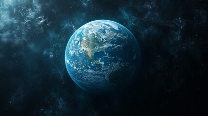 Beautiful, detailed view of Earth from space, surrounded by the dark expanse of the cosmos