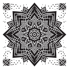Fototapeta premium Vector of a mandala with radiating sun patterns .eps