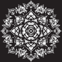 Vector of a mandala with spiral designs .eps