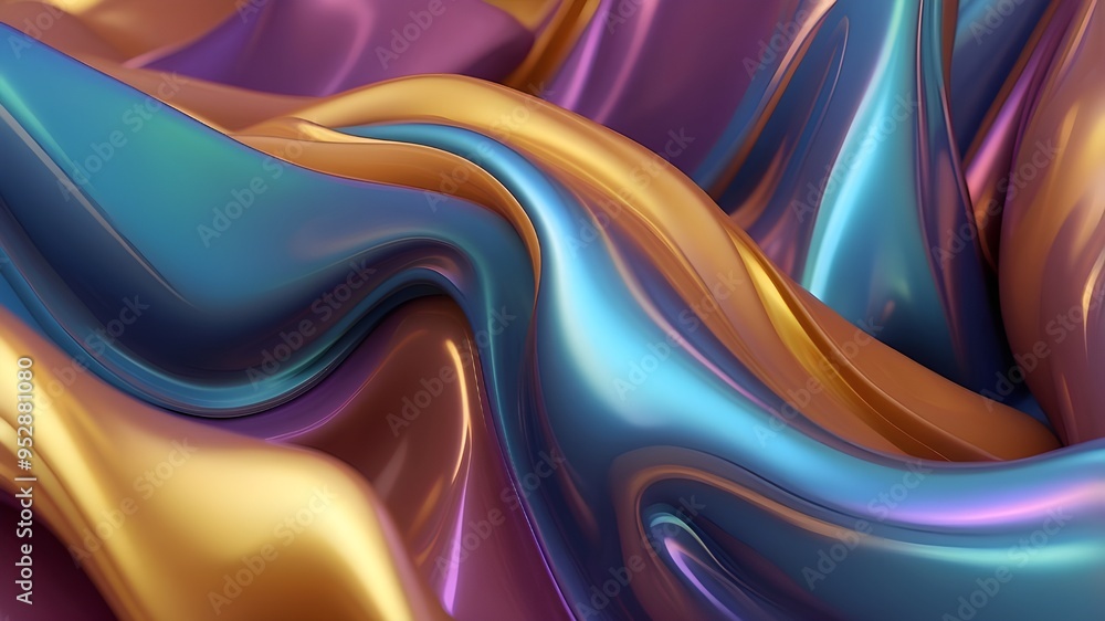 Aufkleber imagine a vibrant and dynamic scene, where a fluid wave of iridescent colors dances and twists in a 