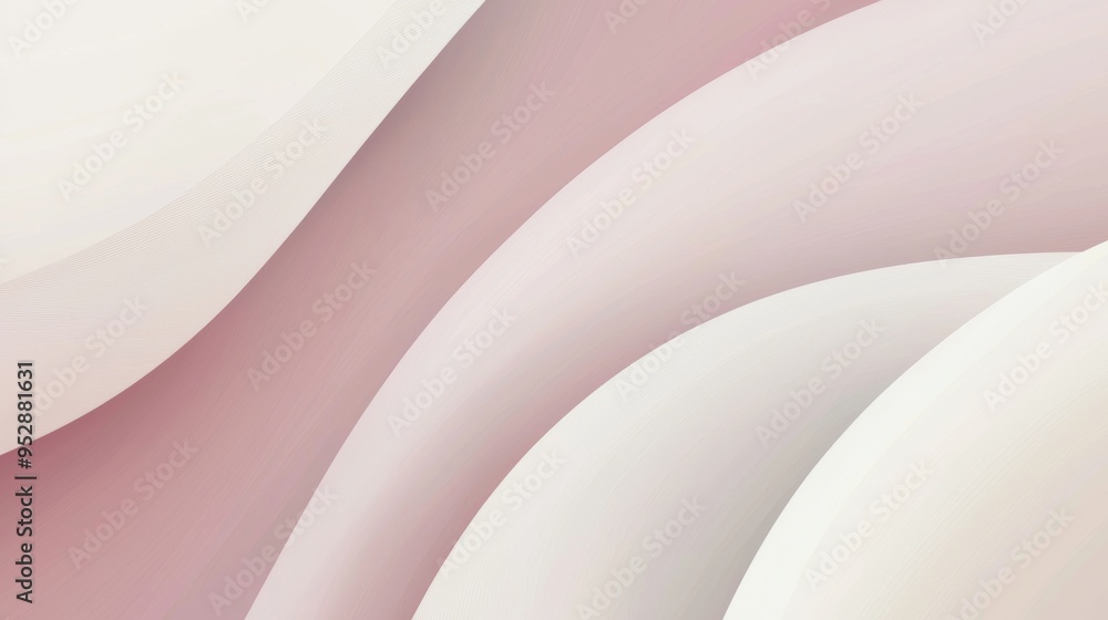 Poster flowing white and pink shapes on a minimalist abstract background evoke elegance and movement, with 