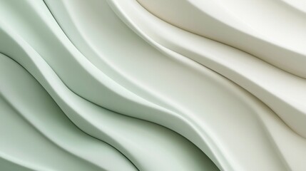 Obraz premium Dynamic, elegant 3d lines in green and white for design, tech, and art projects. Smooth transitions evoke harmony and sophistication