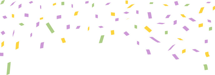 congratulatory background with colored confetti on white background. Vector illustration