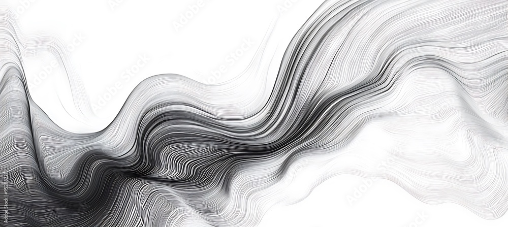 Poster a modern, abstract line art pattern with a clear white background for text