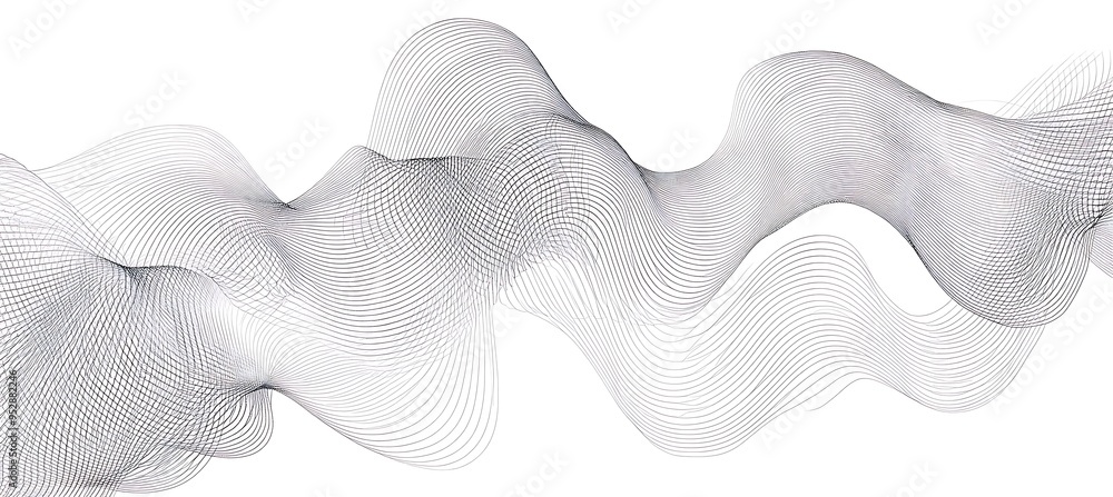 Poster a modern, abstract line art pattern with a clear white background for text