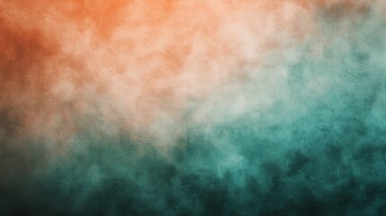 Fototapeta premium Swirling orange and green smoke blend harmoniously, creating a vibrant abstract background with a smooth texture, perfect for design projects or adding a pop of color to creative endeavors