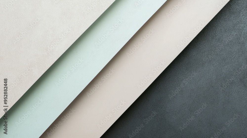 Poster four colored sheets of paper overlap, creating a beautiful gradient from light beige to dark grey, b