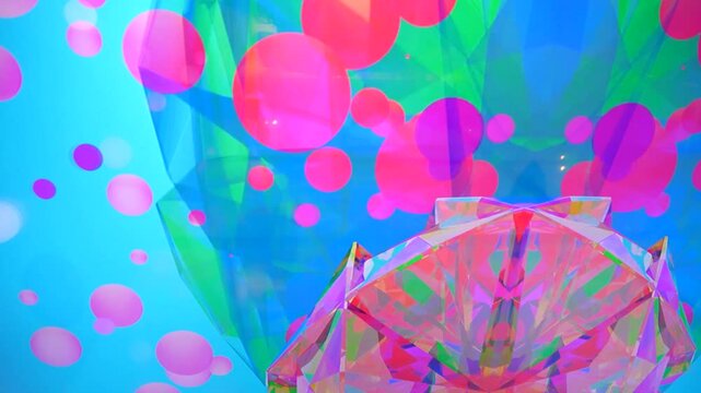 Abstract moving background of diamonds and colors.