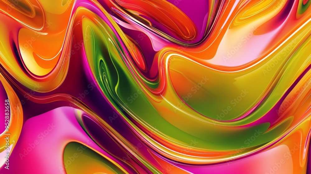 Aufkleber abstract background with colorful liquid paint swirling and mixing. creating a mesmerizing and vibra