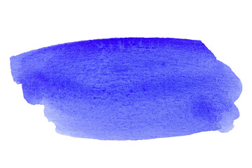 Blue watercolor hand drawn texture with brush strokes isolated on white background with clipping path...