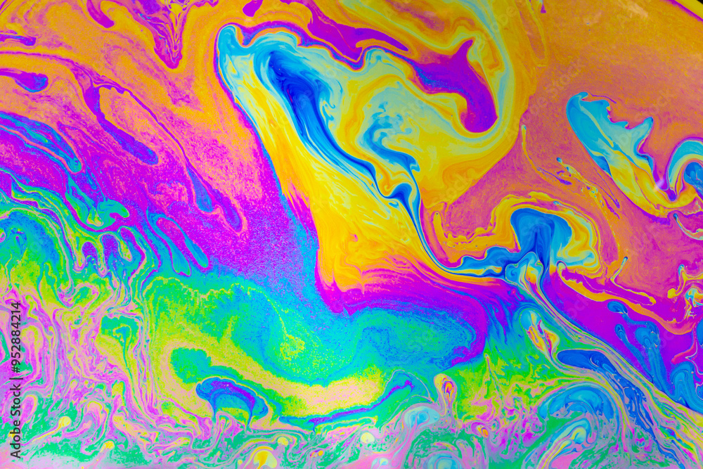 Wall mural psychedelic multicolored background abstract. rainbow colors. patterns background. photo macro shot 