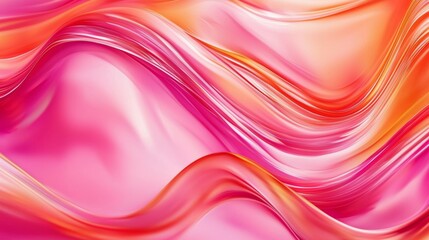 Abstract background with pink and orange waves flowing and blending, creating a sense of movement and energy. The vibrant colors and smooth curves evoke a feeling of joy and optimism