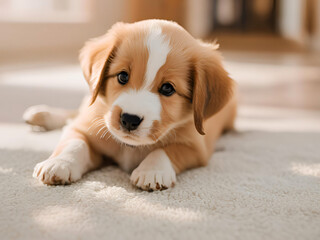 golden retriever puppy sleeping