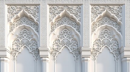 Intricate White Architectural Arches with Ornate Detailing