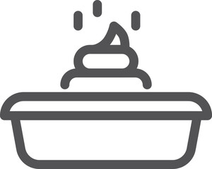 Pet toilet line icon. Animal feces wc