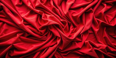 Obraz premium Crumpled red fabric with beautiful folds , red, fabric, crumpled, texture, folds, vibrant, textile, backdrop, abstract
