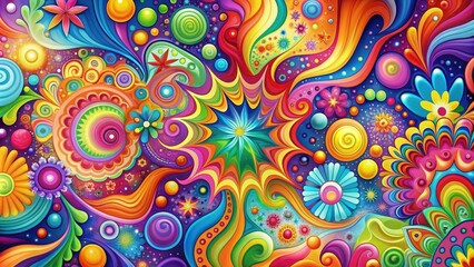 Vibrant and lively abstract background with a mix of bright colors and crazy patterns, colorful, abstract, vibrant, eclectic