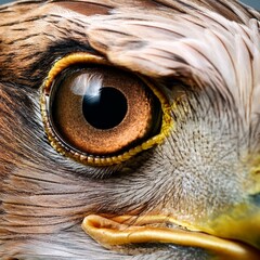 Macro Photography Capturing the Realistic Details of an Eagle's Eye