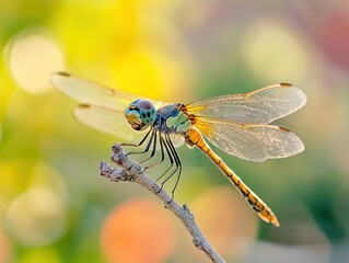 Dragonfly isolated on abstract background