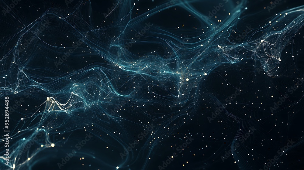 Aufkleber abstract network of glowing lines and dots