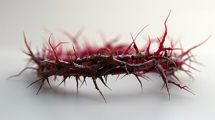 Obraz premium Crown of Thorns Like Jesus Wore Floating in the Air | Symbol of Sacrifice and Christian Faith