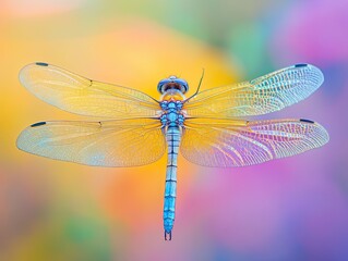 Dragonfly isolated on colorful background