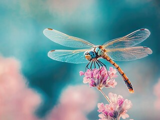 Dragonfly isolated on cute background