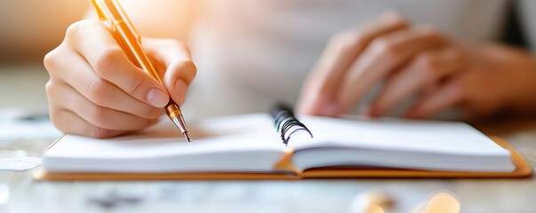 Person tracking daily expenses in a notebook for better budget adherence, daily tracking, financial awareness