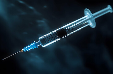 Precision in action: A medical syringe poised for use, symbolizing precision and care in treatment,