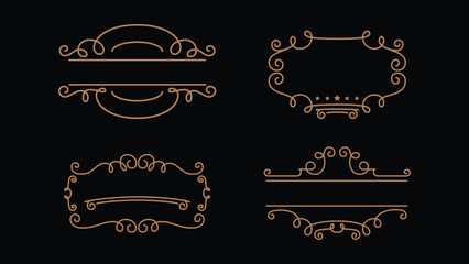 Vintage flourish ornaments baroque frame vector