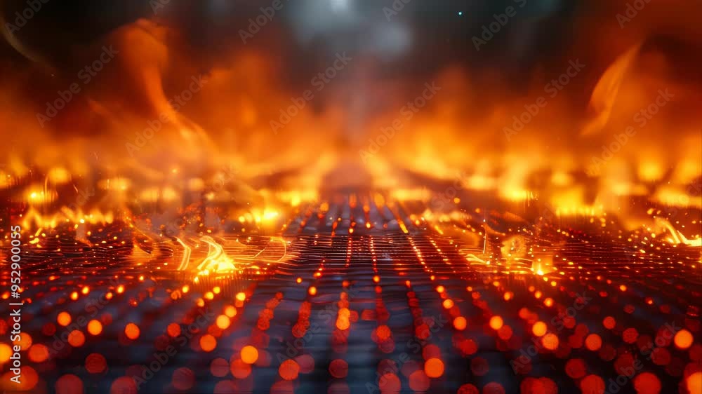 Aufkleber abstract technology background with glowing lines and dots