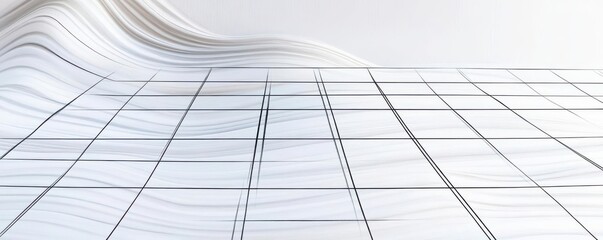 Obraz premium Singular grid drawn in precise ink lines, isolated on white paper, ultra-clean, minimal design