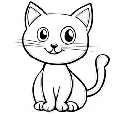 A delightful and simple cat coloring page designed for children aged two, perfect for sparking creativity and imagination during fun playtime