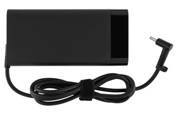 Laptop power adapter, on white background in insulation