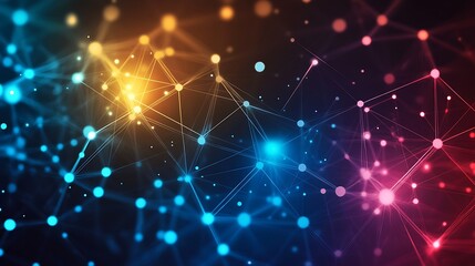 Abstract Network of Glowing Points and Lines