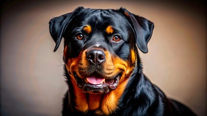 Fototapeta premium Adorable Devoted Purebred Rottweiler
