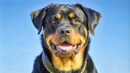 Fototapeta premium Adorable Devoted Purebred Rottweiler
