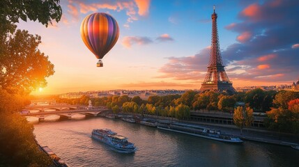 ideal vacation spot: France, with its breathtaking panoramic views of Paris, the Eiffel Tower, and hot air balloon rides