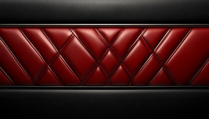 Red and Black Leather Upholstery with Diamond Pattern