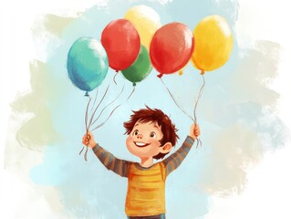 child with balloons