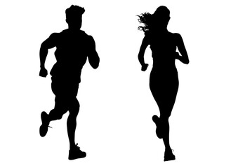 人物　全身　ランニング　シルエット