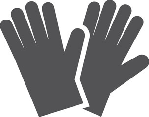 Safety gloves black icon. Hand protection symbol