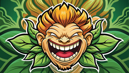 devil laughing ginger root, background, illustration, vector