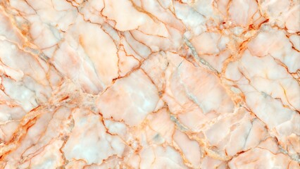 Seamless Marble Texture with Orange Veins, Realistic Patterns