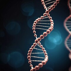 Exploring dynamic genetic canvas with abstract perspectives of DNA strands illuminated against a dark background. Generative AI