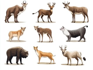 set of wild animals